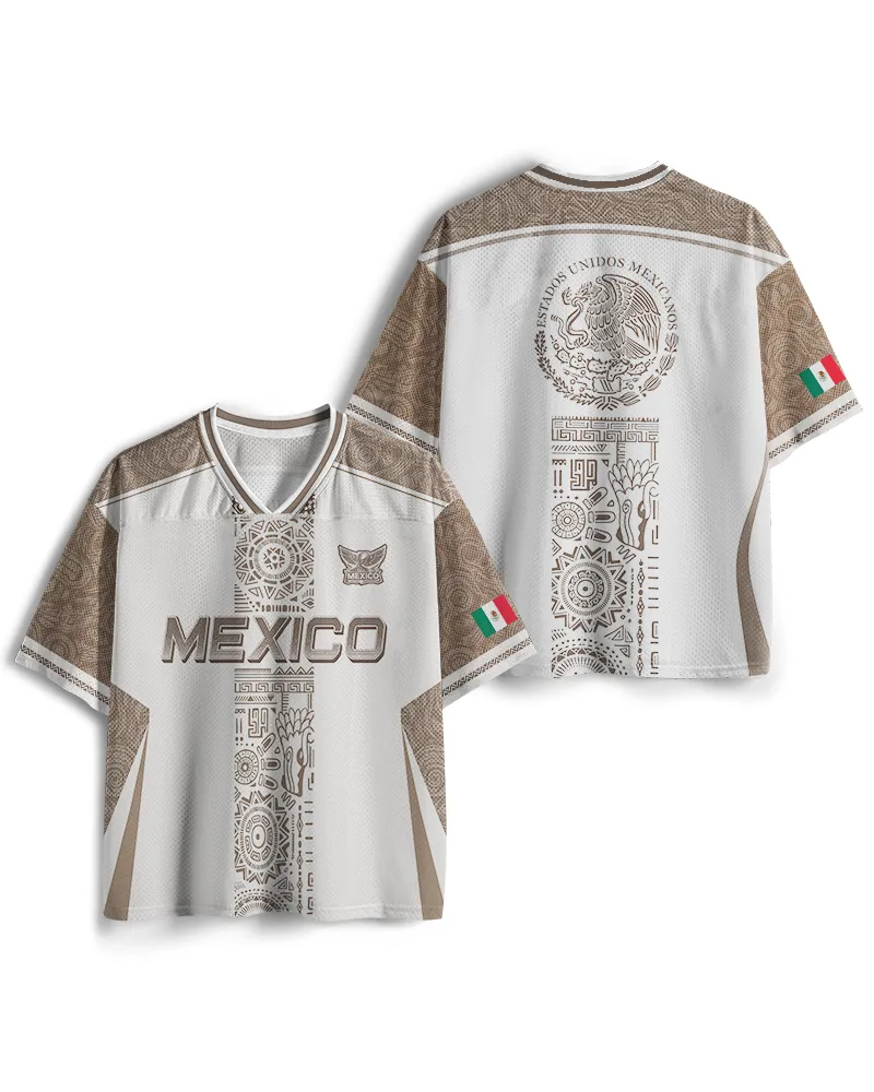 TheRetroTee Mexican Aztec Partern Mesh Jersey