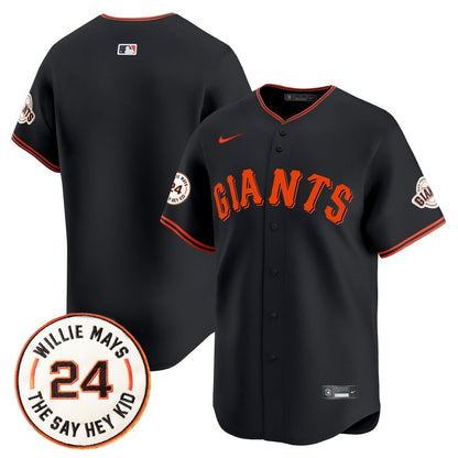 Men's San Francisco Giants 2026 Willie Mays Patch Vapor Premier Limited Jersey - All Stitched