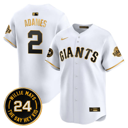 Men's San Francisco Giants 2026 Willie Mays Patch Vapor Premier Limited Jersey - All Stitched