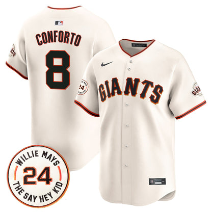 Men's San Francisco Giants 2026 Willie Mays Patch Vapor Premier Limited Jersey - All Stitched
