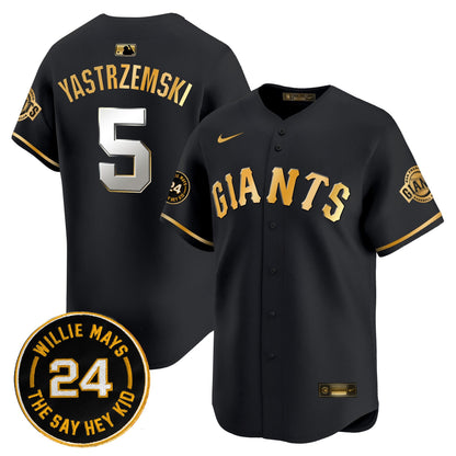 Men's San Francisco Giants 2026 Willie Mays Patch Vapor Premier Limited Jersey - All Stitched