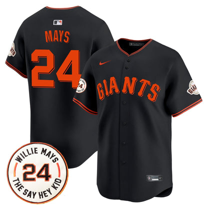 Men's San Francisco Giants 2026 Willie Mays Patch Vapor Premier Limited Jersey - All Stitched
