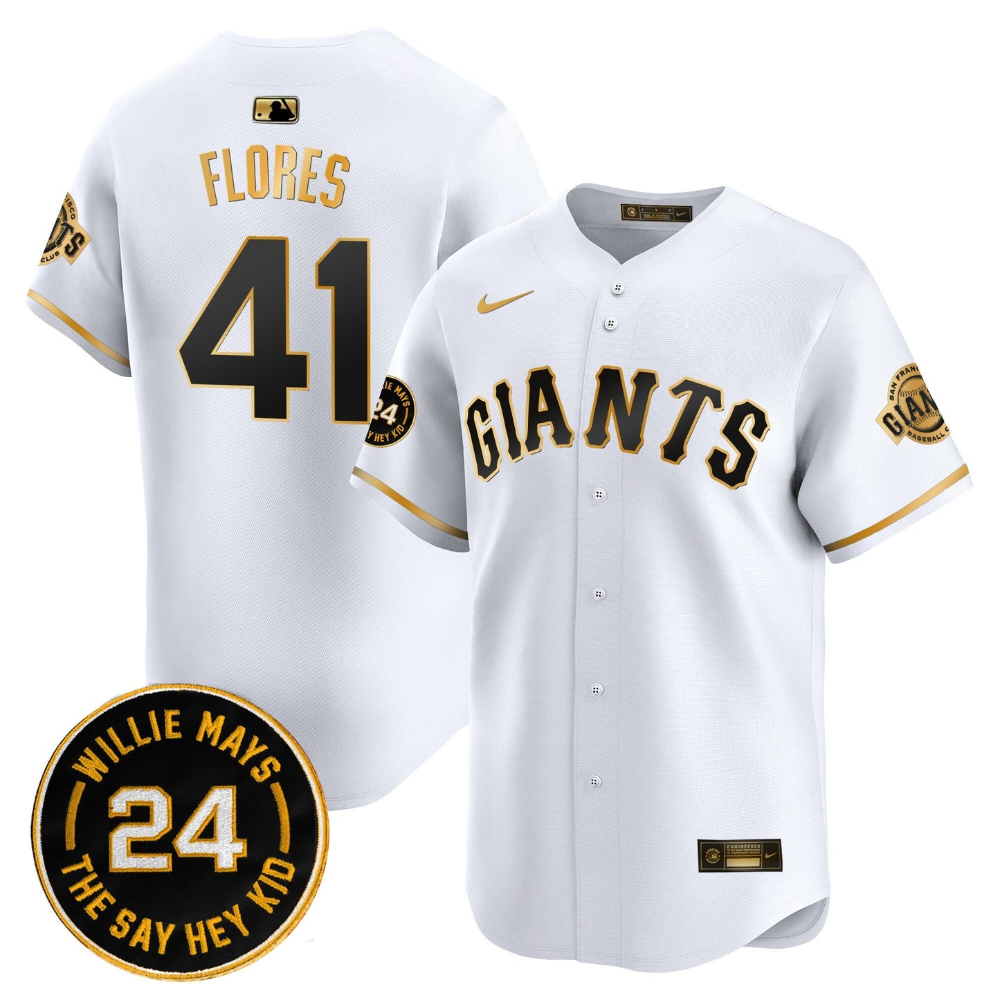 Men's San Francisco Giants 2026 Willie Mays Patch Vapor Premier Limited Jersey - All Stitched