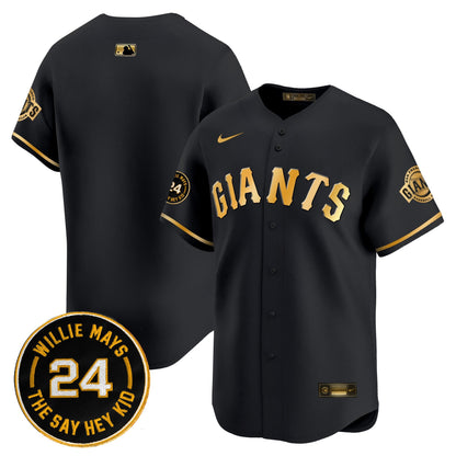Men's San Francisco Giants 2026 Willie Mays Patch Vapor Premier Limited Jersey - All Stitched