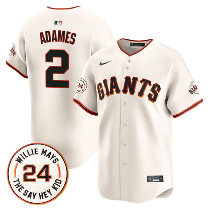 Men's San Francisco Giants 2026 Willie Mays Patch Vapor Premier Limited Jersey - All Stitched