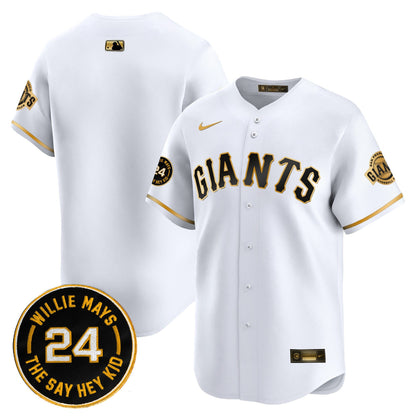 Men's San Francisco Giants 2026 Willie Mays Patch Vapor Premier Limited Jersey - All Stitched