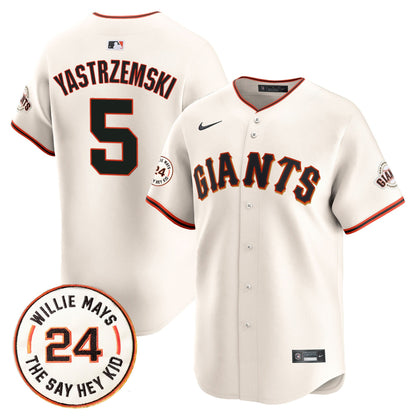 Men's San Francisco Giants 2026 Willie Mays Patch Vapor Premier Limited Jersey - All Stitched