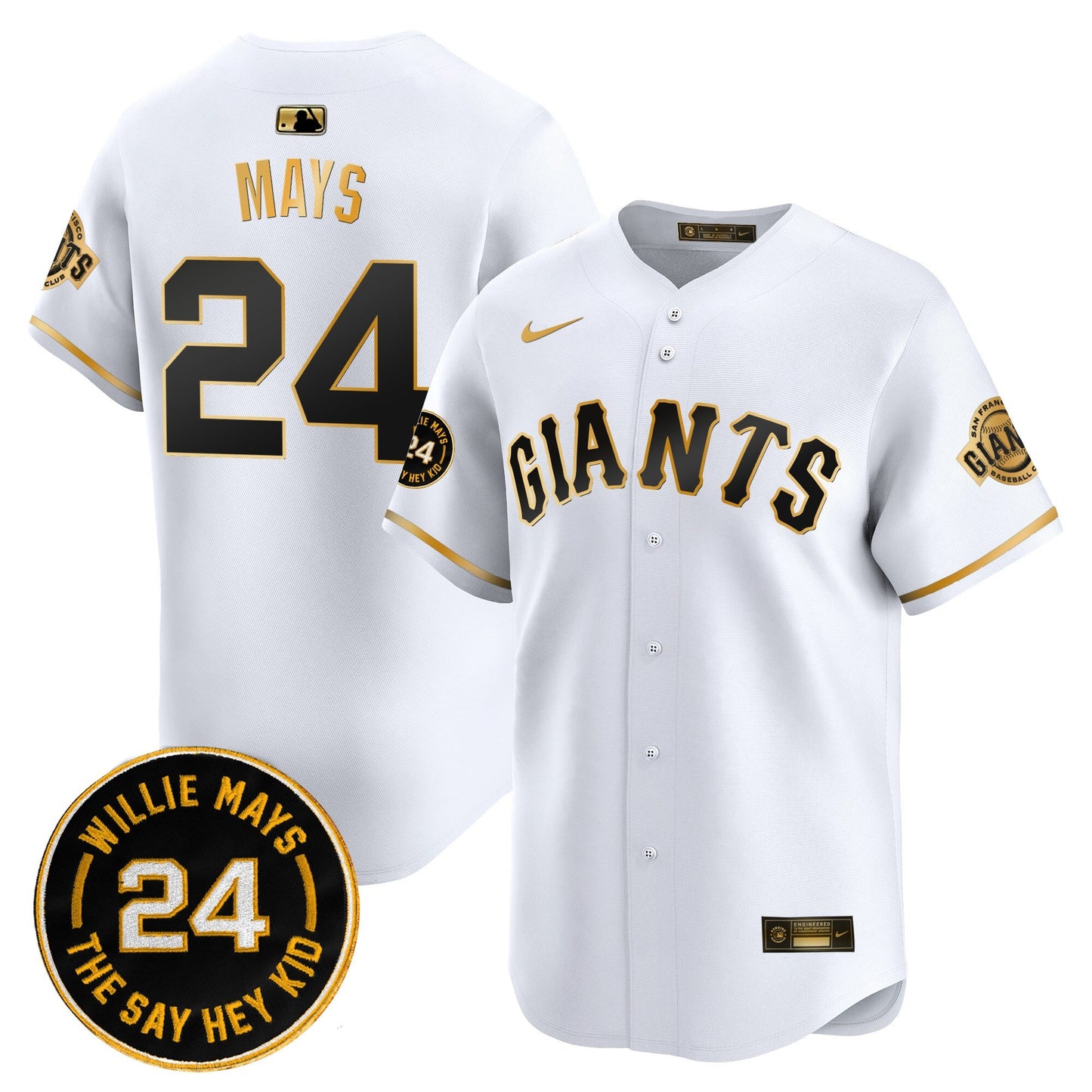 Men's San Francisco Giants 2026 Willie Mays Patch Vapor Premier Limited Jersey - All Stitched