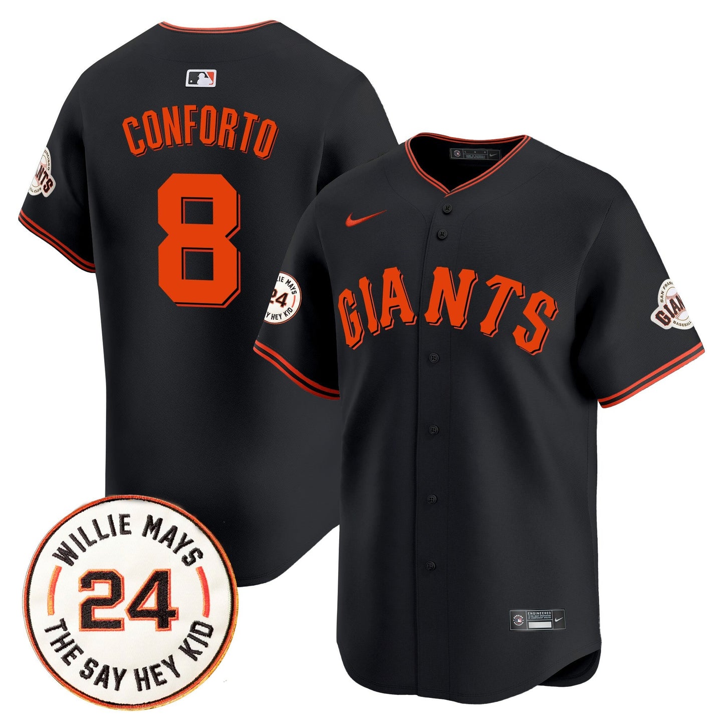 Men's San Francisco Giants 2026 Willie Mays Patch Vapor Premier Limited Jersey - All Stitched