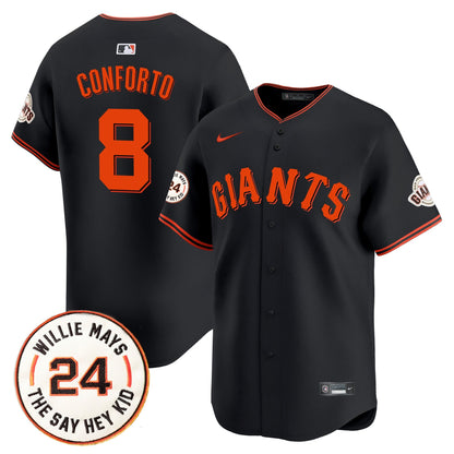 Men's San Francisco Giants 2026 Willie Mays Patch Vapor Premier Limited Jersey - All Stitched