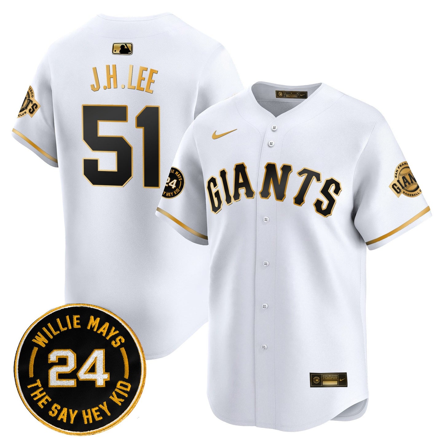 Men's San Francisco Giants 2026 Willie Mays Patch Vapor Premier Limited Jersey - All Stitched