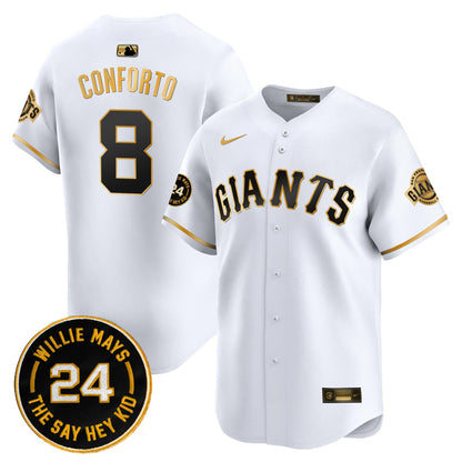 Men's San Francisco Giants 2026 Willie Mays Patch Vapor Premier Limited Jersey - All Stitched
