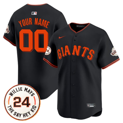 San Francisco Giants 2026 Willie Mays Patch Vapor Premier Limited Custom Jersey - All Stitched