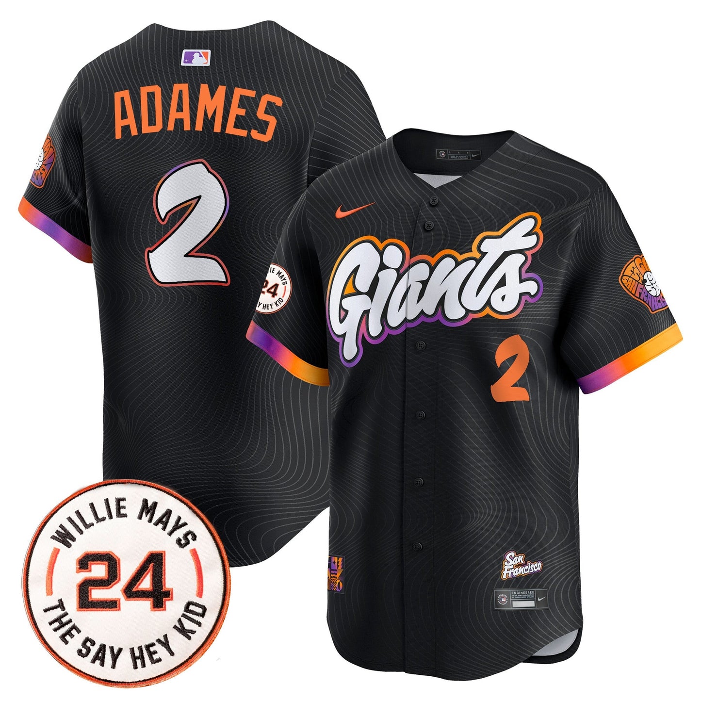 Men's San Francisco Giants 2026 Willie Mays Patch Vapor Premier Limited Jersey - All Stitched