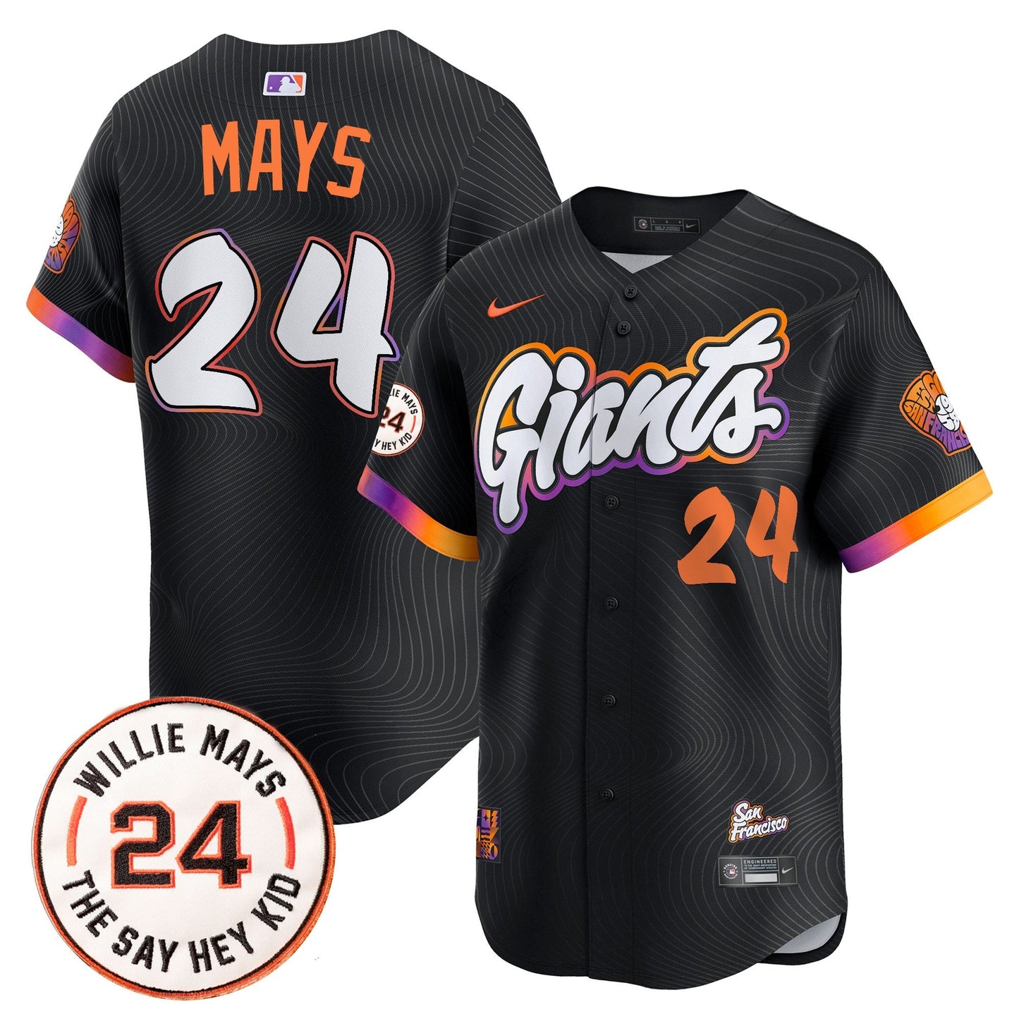 Men's San Francisco Giants 2026 Willie Mays Patch Vapor Premier Limited Jersey - All Stitched