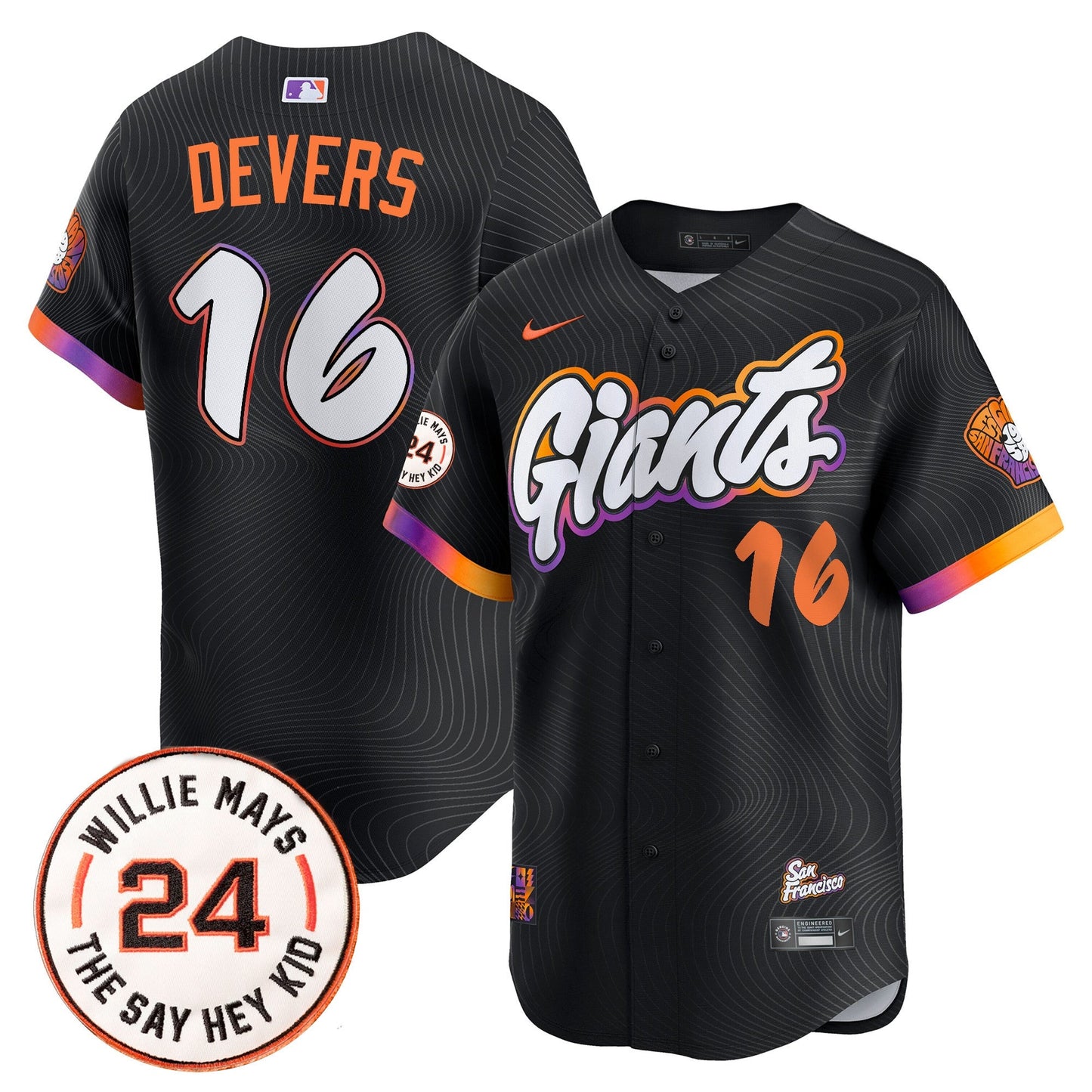 Men's San Francisco Giants 2026 Willie Mays Patch Vapor Premier Limited Jersey - All Stitched