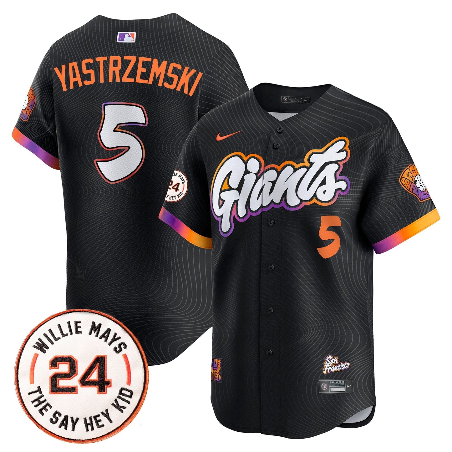 Men's San Francisco Giants 2026 Willie Mays Patch Vapor Premier Limited Jersey - All Stitched