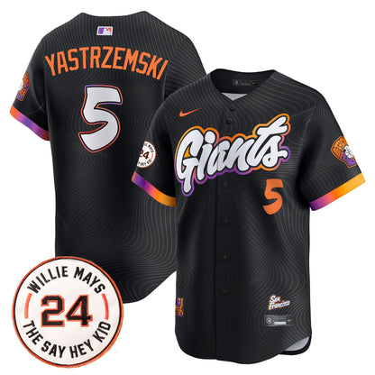 Men's San Francisco Giants 2026 Willie Mays Patch Vapor Premier Limited Jersey - All Stitched