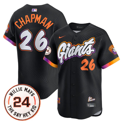 Men's San Francisco Giants 2026 Willie Mays Patch Vapor Premier Limited Jersey - All Stitched