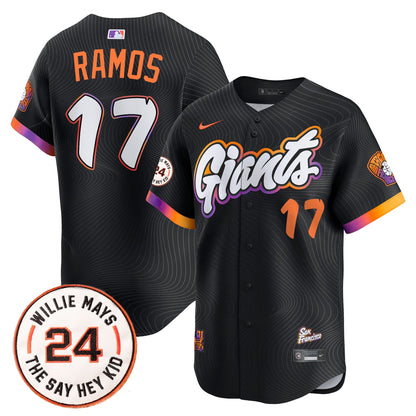 Men's San Francisco Giants 2026 Willie Mays Patch Vapor Premier Limited Jersey - All Stitched