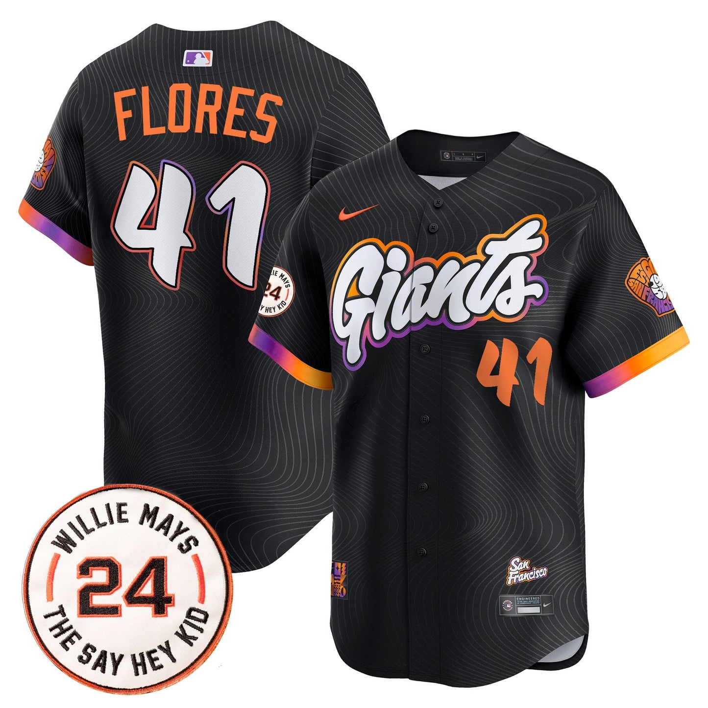 Men's San Francisco Giants 2026 Willie Mays Patch Vapor Premier Limited Jersey - All Stitched