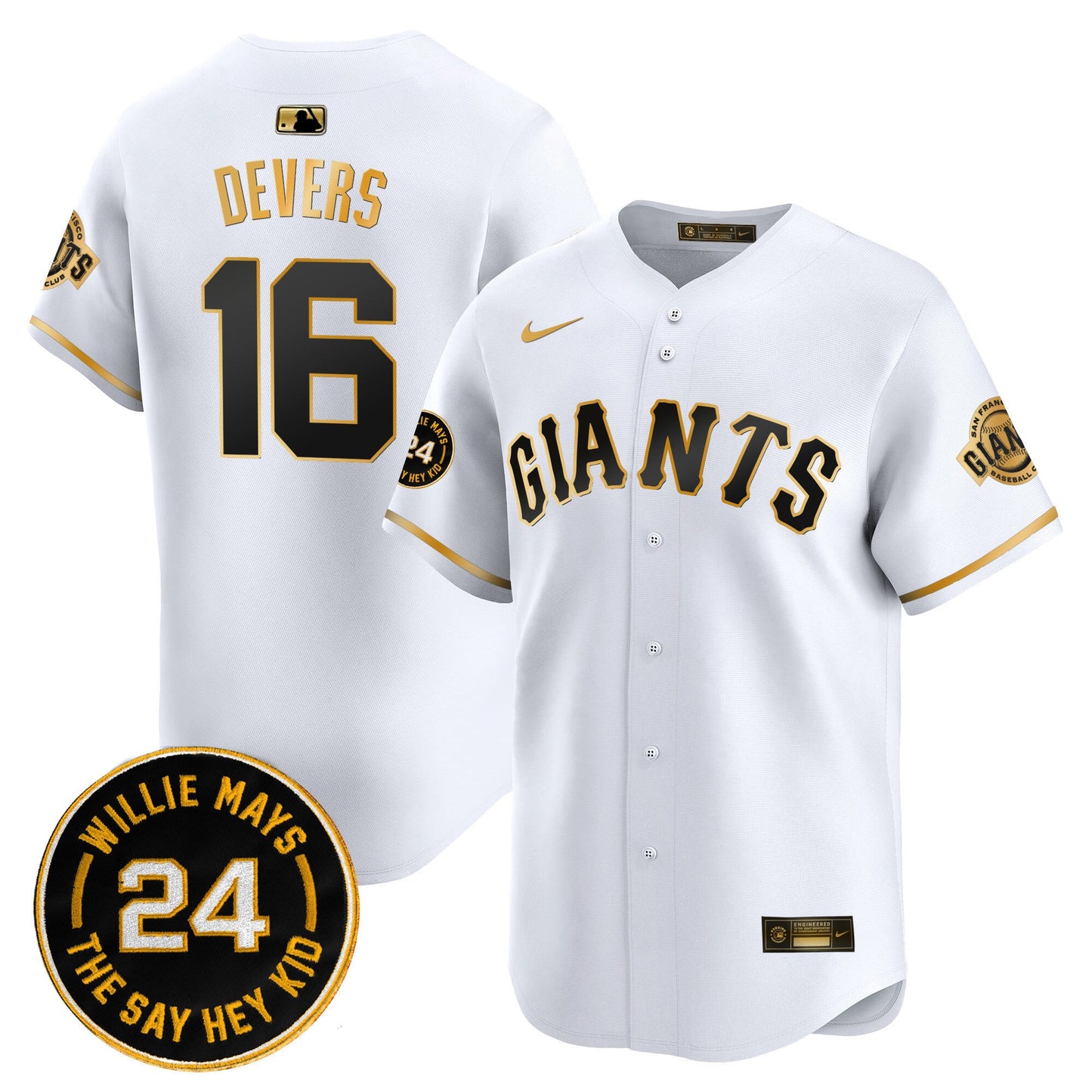 Men's San Francisco Giants 2026 Willie Mays Patch Vapor Premier Limited Jersey - All Stitched