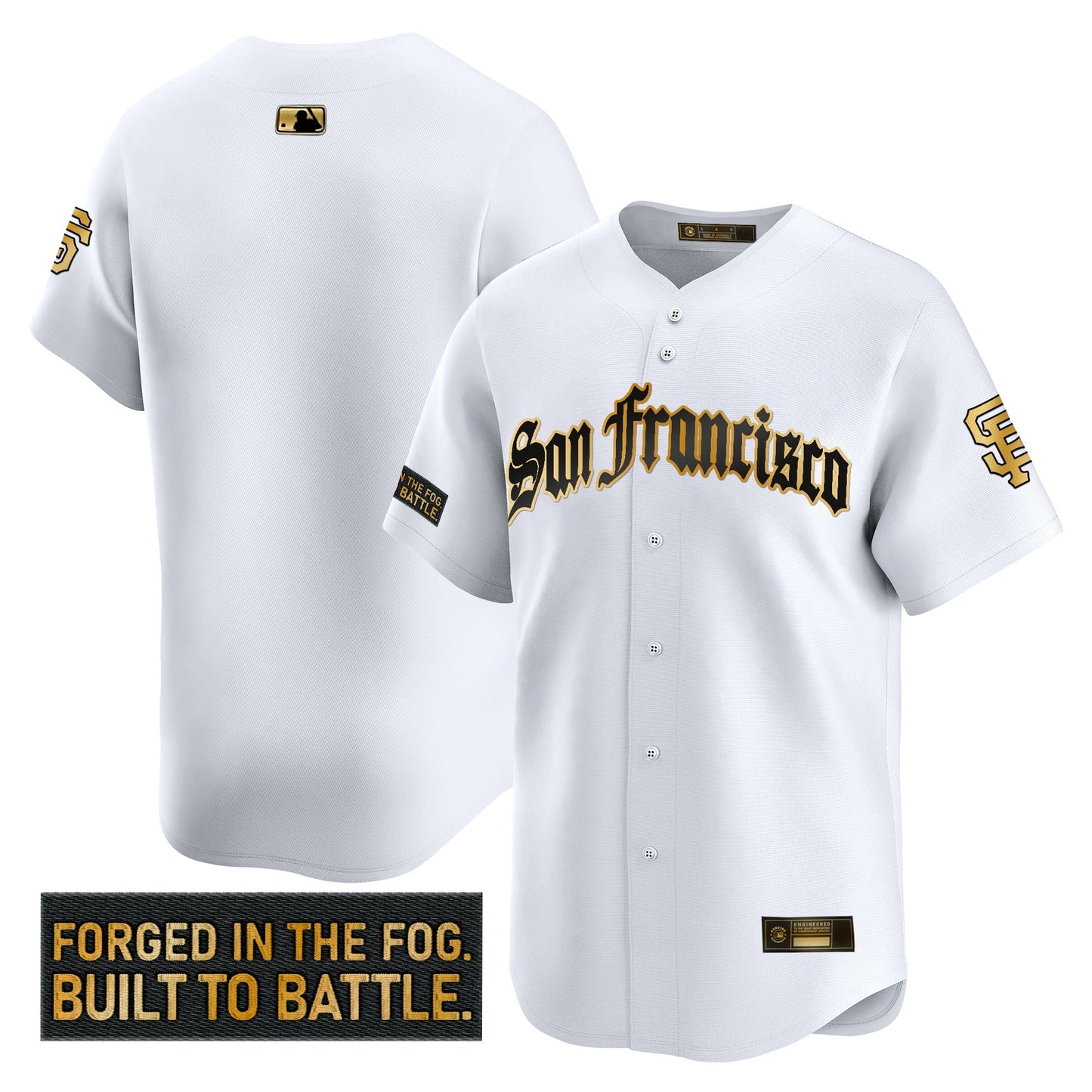 Men's San Francisco Giants 'Gothic Fog Edition' Gold Vapor Premier Limited Jersey - All Stitched