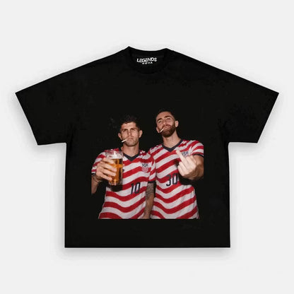 Christian Pulisic & Giovanni Reyna American Soccer Style Tee