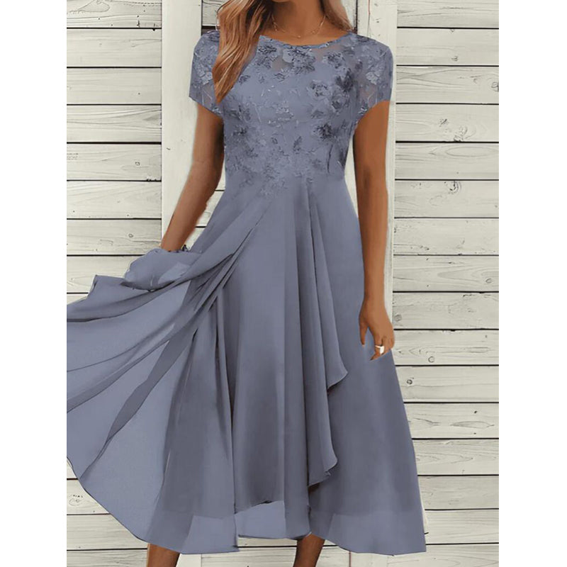 Elegant Fashion Sexy Lace Sequins Slim Party High Waist Irregular Midi Dress