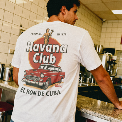 'Havana Club' Cuba Caddy Heavy White T-Shirt
