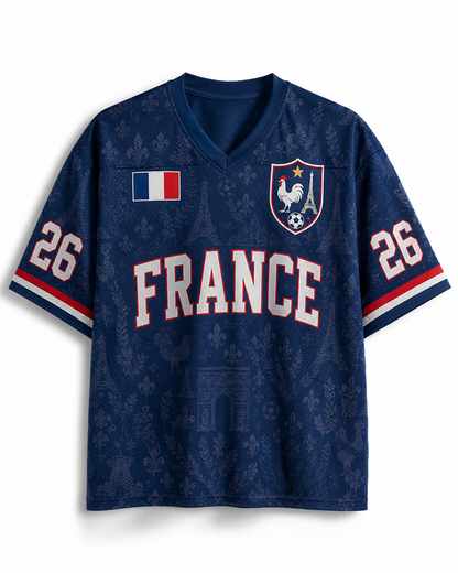 TheRetroTee Vintage France Football Heritage Mesh Jersey