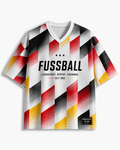 TheRetroTee Vintage Fußball Kultur Geometrisches Mesh-Fußballtrikot