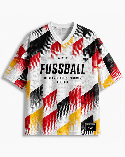 TheRetroTee Vintage Fussball Culture Geometric Soccer Mesh Jersey