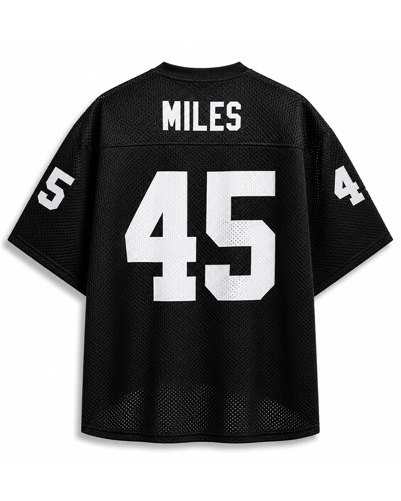 TheRetroTee Texas Sportsfilm-inspiriertes #45 Schwarzes Football-Mesh-Trikot