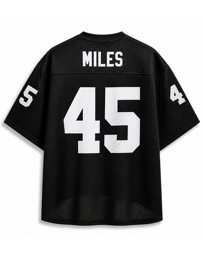 TheRetroTee Texas Sportsfilm-inspiriertes #45 Schwarzes Football-Mesh-Trikot