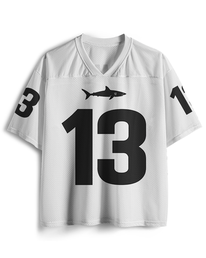 TheRetroTee Shark #13 Football Movie-Inspired Mesh Jersey