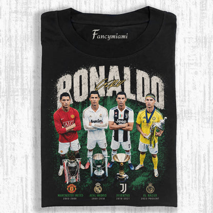 RETRO FOOTBALL LEGEND PORTRAIT FADED GRAPHIC TEE