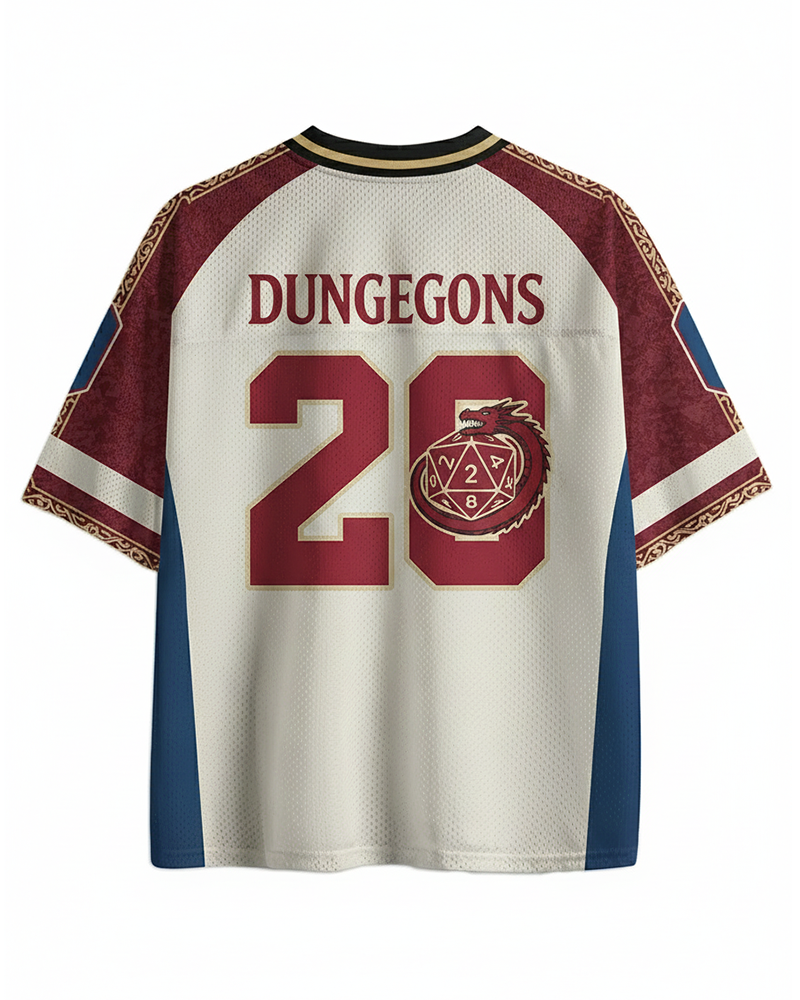 TheRetroTee Funny DnD Houses and Humans 1980s Mesh Jersey