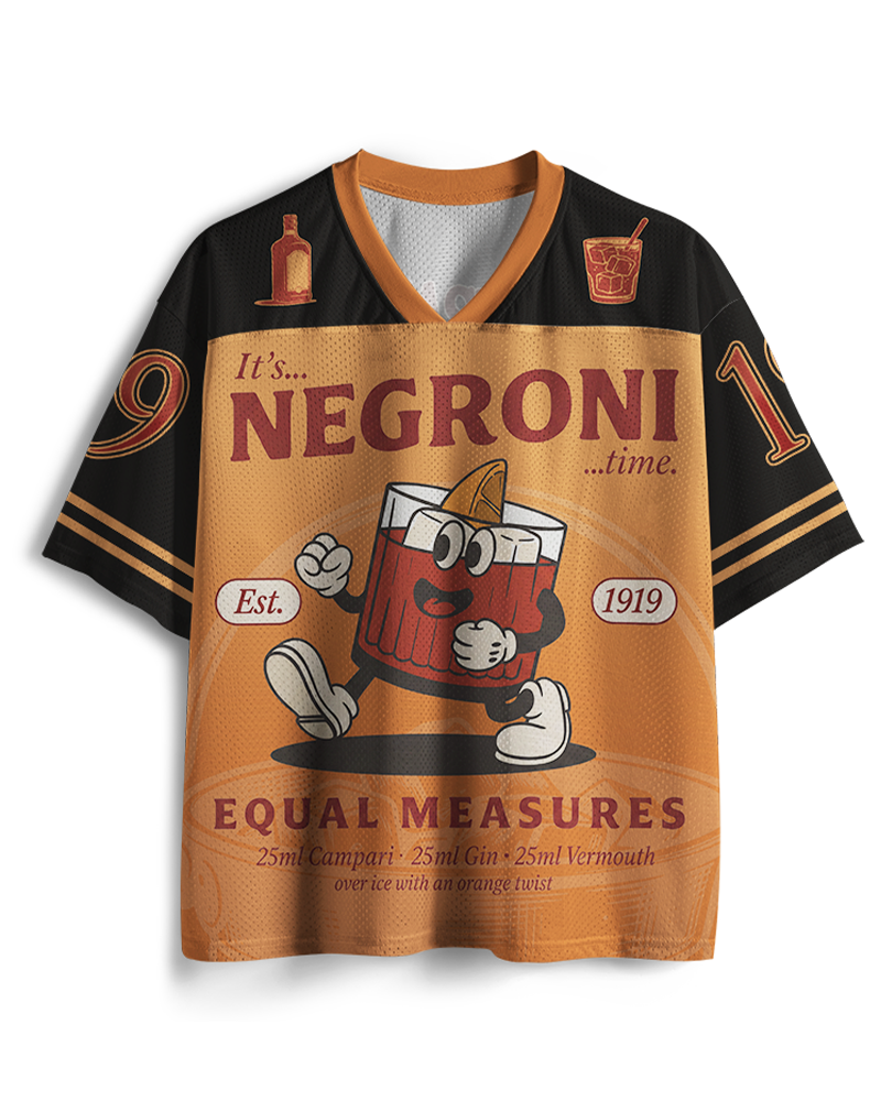 TheRetroTee Negroni Cocktail Raglan-Netztrikot