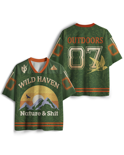 TheRetroTee Nature?&?Shit 1970er Jahre Netz-Trikot