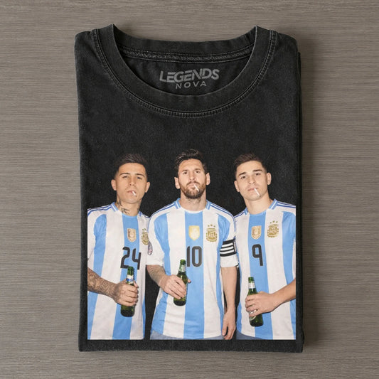 Enzo Fernández & Lionel Messi & Julián Álvarez Argentina Tee
