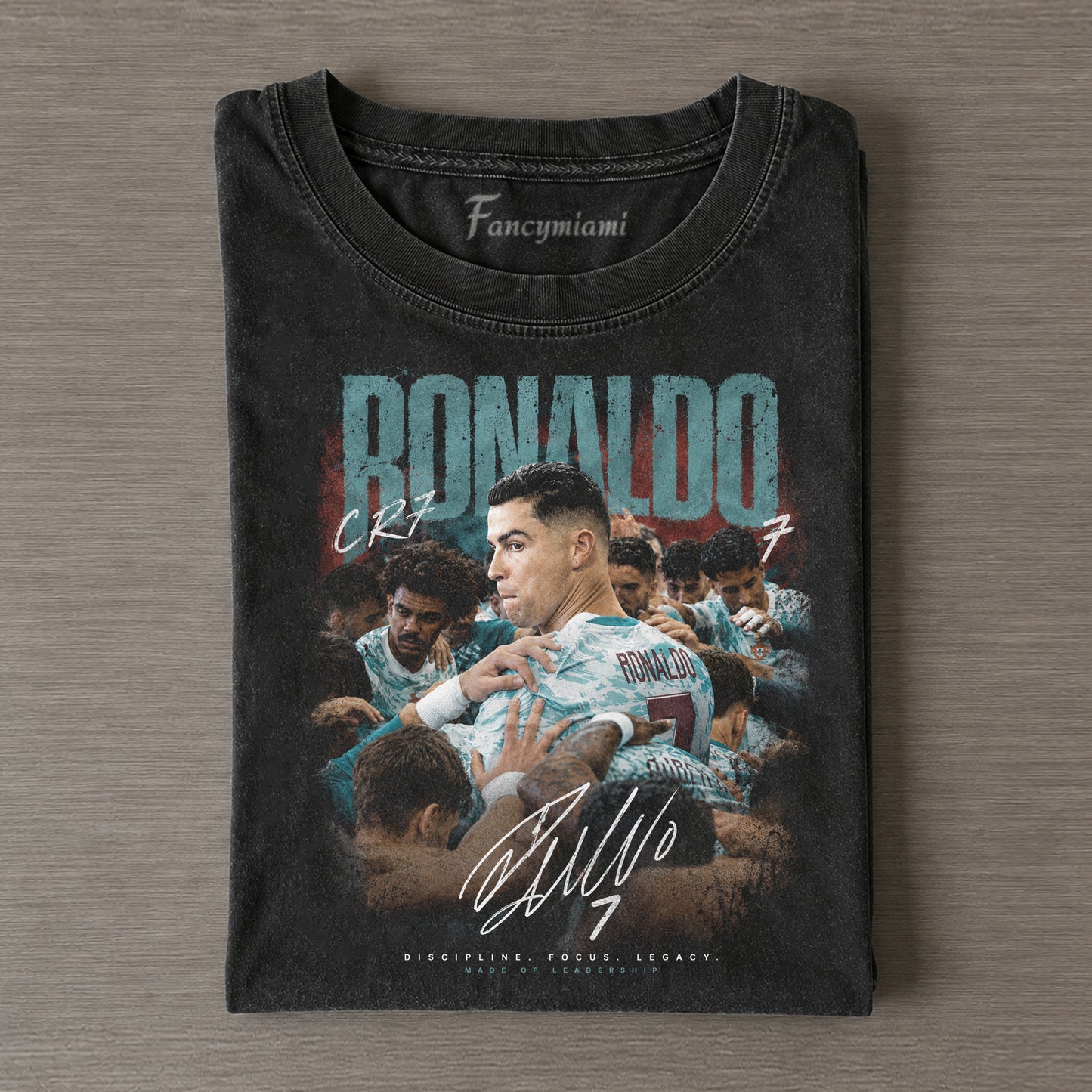 T-Shirt mit verwaschenem Grafikdruck „National Soccer Vintage“