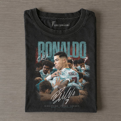 T-Shirt mit verwaschenem Grafikdruck „National Soccer Vintage“