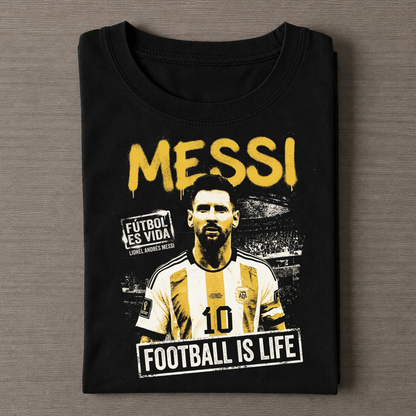 T-shirt vintage Lionel Messi Football Is Life