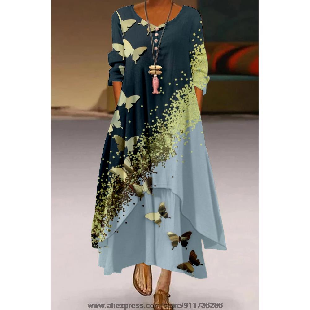 3D Printed Boho Sexy Vintage Party Maxi Dress