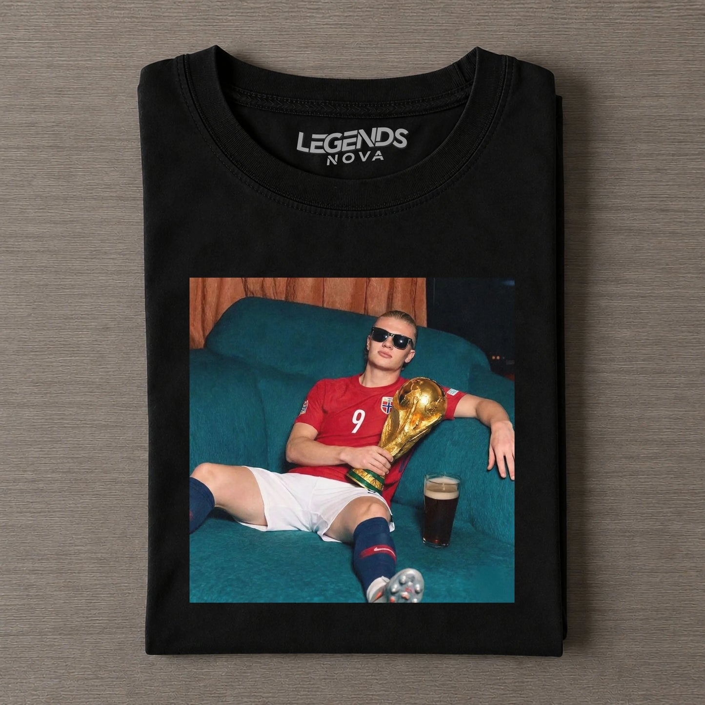 Lounging Haaland Norway Funny Vintage Tee