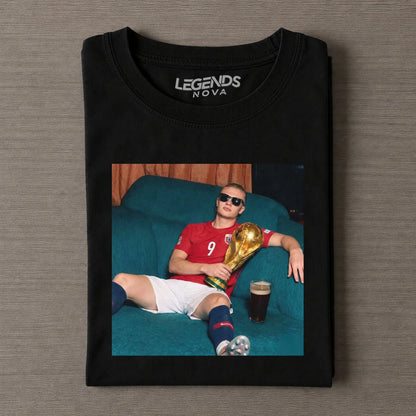 Lounging Haaland Norway Funny Vintage Tee
