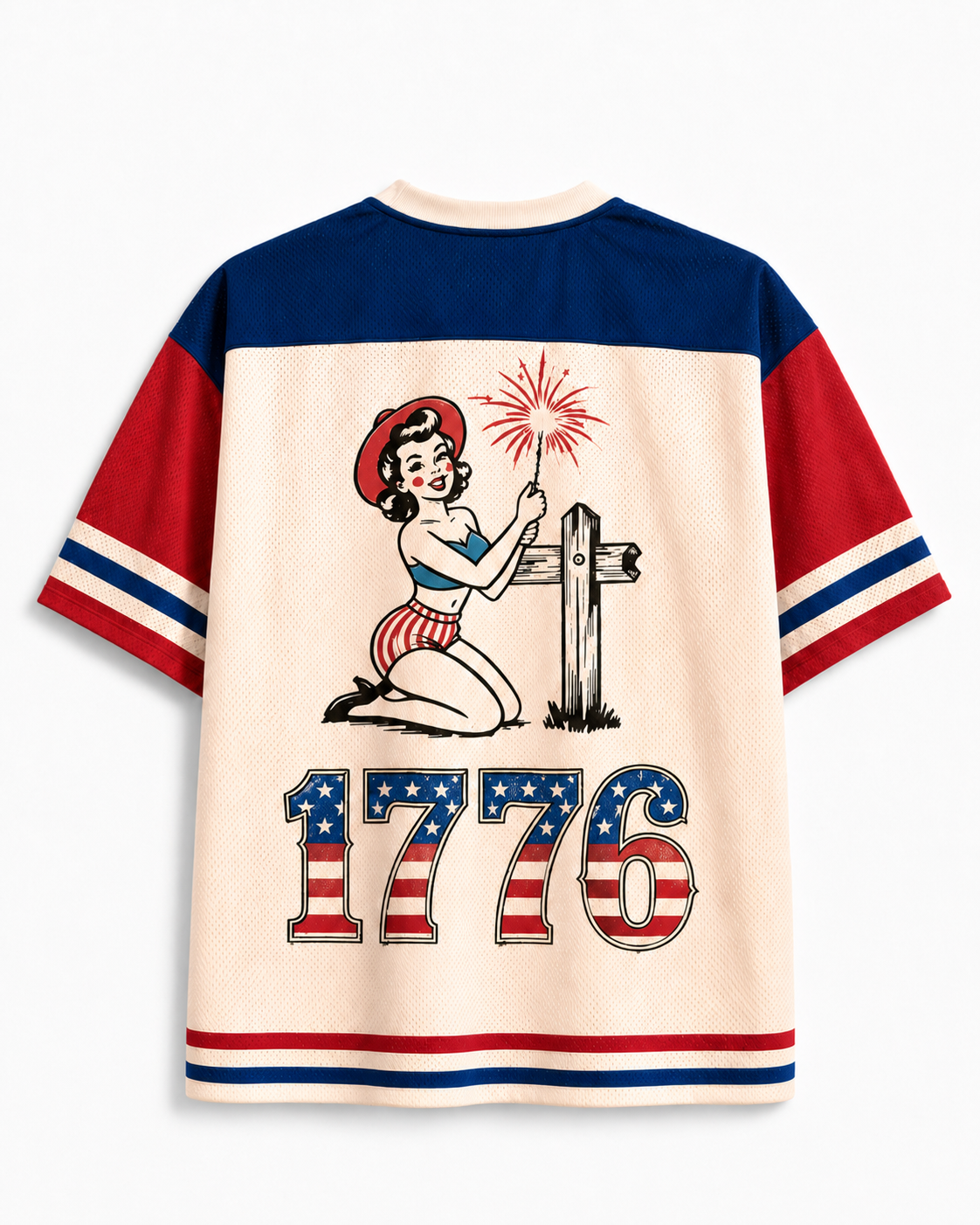 TheRetroTee Vintage USA But In A Liberal Way Mesh Jersey