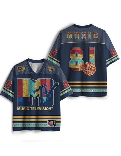 TheRetroTee TV-Signal-Logo 1980er Mesh-Trikot