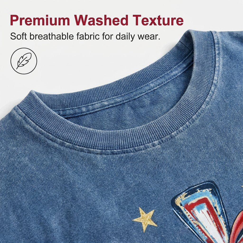 ⭐ God Bless America Women Washed T-Shirt - Vintage 250th Anniversary USA Gift Tee🎆